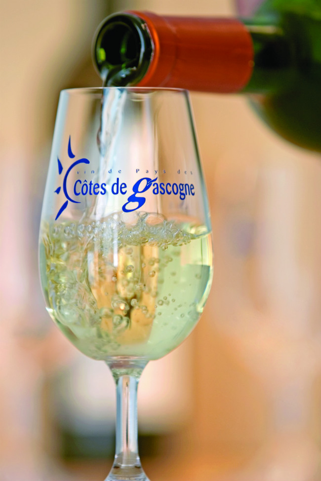 a glass of Cotes de Gascogne