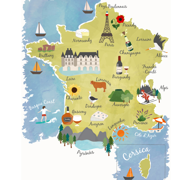 Map Of France For Kids Interactive Map of France | French Cities, Regions & Departments