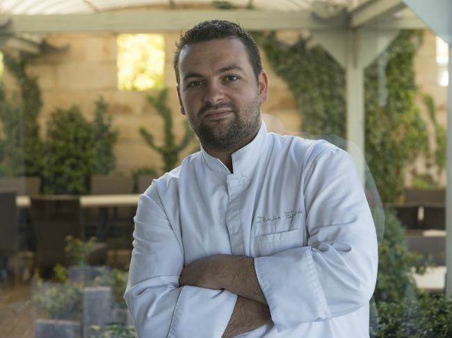Chef Damien Fagette at La Tour des Vents restaurant