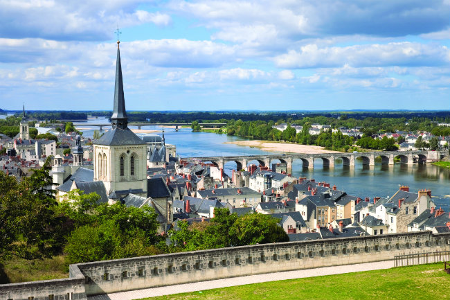 The newly renovated Church of Saint-Pierre de Saumur overlooks the Loire