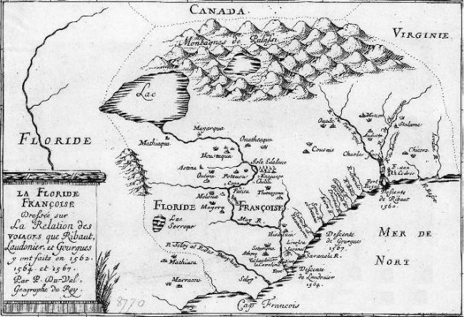 Floride françoise ("French Florida"), by Pierre du Val, 17th century. Public domain