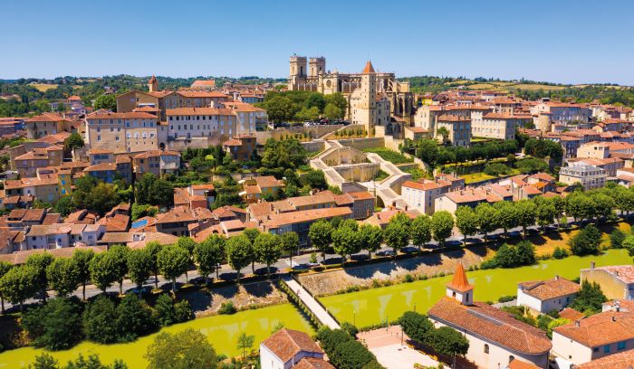 A panoramic view of the city of Auch, the capital of Gers and the historical capital of Gascony