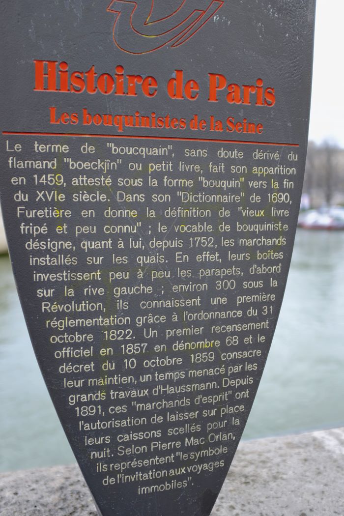 Bouquiniste History Plaque