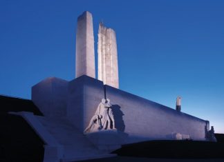 The Vimy Memorial honours the 60,000 Canadian troops who gave their lives during the war