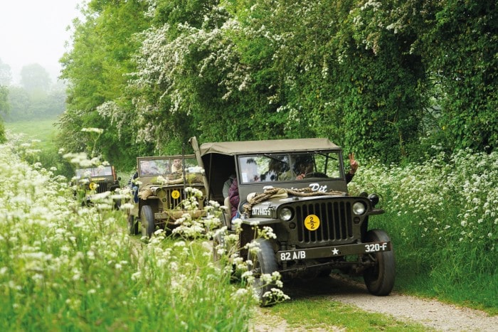 Explore the remembrance sites of Normandy in authentic 1944 Jeep