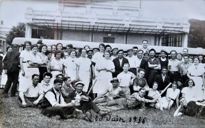 silk workers pictured in 1936